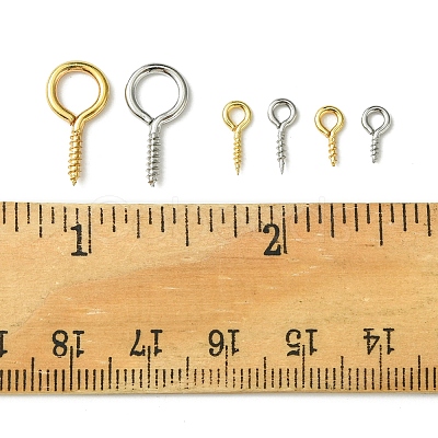 100Pcs 6 Styles 304 Stainless Steel Screw Eye Pin Peg Bails FIND-FS0002-85-1