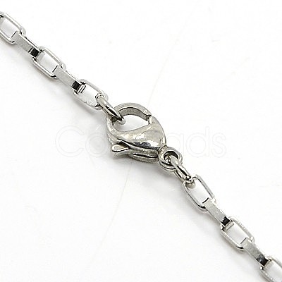 Tarnish Resistant Box Chain Necklace for Men LS-NJEW-F027-17-2mm-1