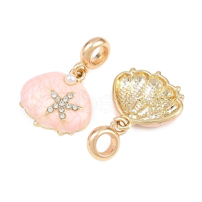 Alloy Enamel European Dangle Charms AL-CBAC2D3-04G-01-1