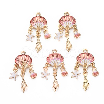 Alloy Enamel Pendants ENAM-S126-118C-NR-1