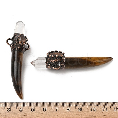 Natural Mixed Gemstone Sword Shape Connector Charms G-H332-08R-1