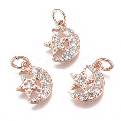 Brass Micro Pave Cubic Zirconia Charms ZIRC-F111-20-1