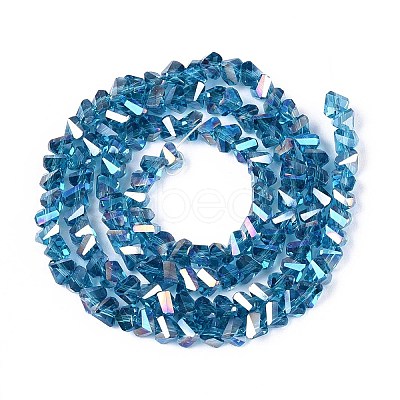 Electroplate Transparent Glass Beads Strands GLAA-N021-4mm-28-1