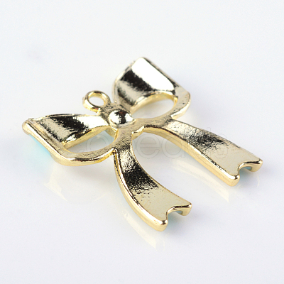 Bowknot Alloy Enamel Pendants X-ENAM-Q033-22B-1