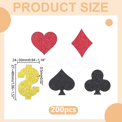 200Pcs 2 Bags Glitter Poker Theme Paper Confetti AJEW-HY0003-55-1