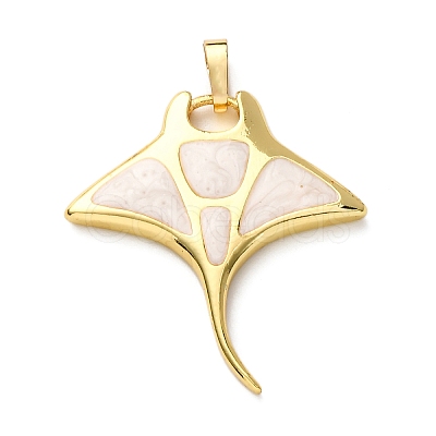 Brass Enamel Pendants KK-C119-08G-1