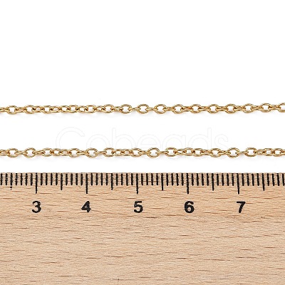 Ion Plating(IP) 304 Stainless Steel Unisex Cable Chain for Necklace STAS-P045-01G-B-1