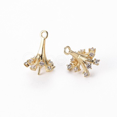 Brass Micro Pave Clear Cubic Zirconia Peg Bails Charms KK-Q765-011-NF-1