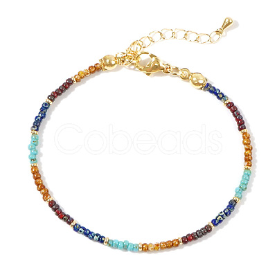 Natural Imperial Jasper & Synthetic Turquoise Beaded Bracelets for Women LS-CX4313-1