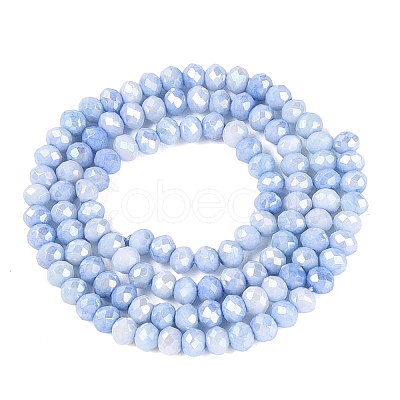 Anti-Tarnish Electroplate Rondelle Glass Beads Strands EGLA-T021-3mm-17-04-1