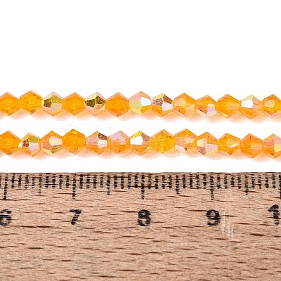 AB Color Plated Transparent Glass Beads Strands GLAA-G127-01-01A-1