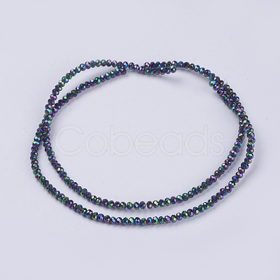 Electroplate Glass Beads Strands GLAA-F078-FP07-1