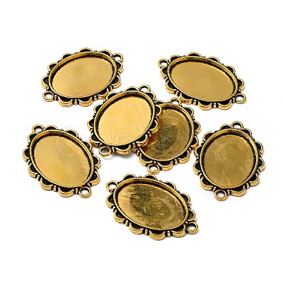 Tibetan Style Alloy Cabochon Connector Settings TIBE-N011-25AG-RS-1