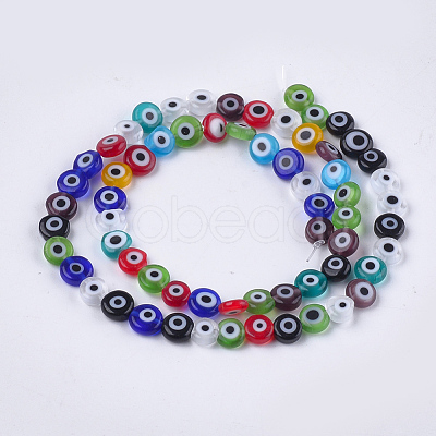 Handmade Evil Eye Lampwork Beads Strands LAMP-S191-02A-13-1