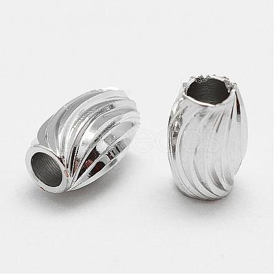 Brass Corrugated Beads KK-P056-06P-NR-1