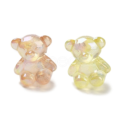 UV Plating Luminous Rainbow Iridescent Acrylic Beads LACR-R001-01A-1