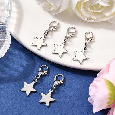 Star 304 Stainless Steel Pendant Decorations HJEW-JM03572-1
