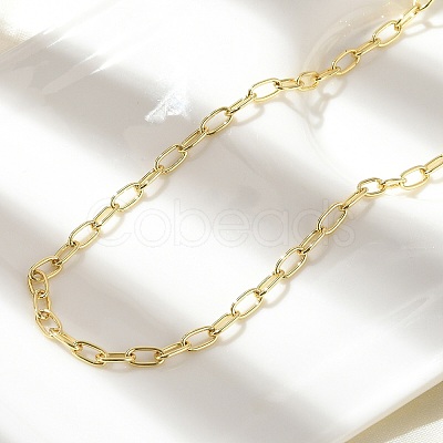 Brass Paperclip Chain Necklaces X-NJEW-A042-03G-1