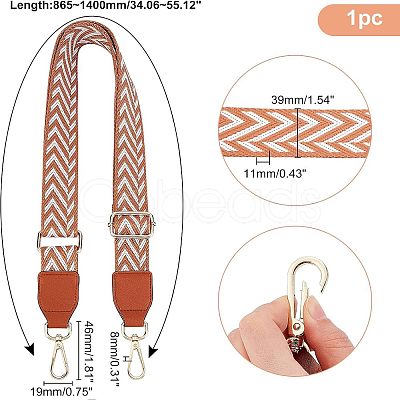 Stripe Pattern Adjustable Cotton Bag Strap AJEW-WH0254-63A-1