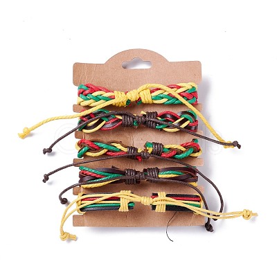 Leather Cord Bracelets Set for Men Women BJEW-C005-02C-1