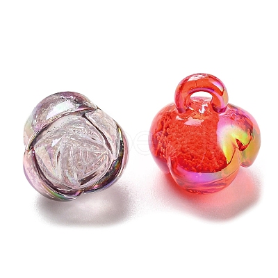 UV Plating Rainbow Iridescent Transparent Acrylic Bubble Pendants OACR-Q184-08-1