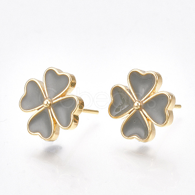 Brass Stud Earring Findings KK-S350-346-1