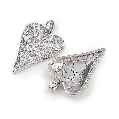 Brass Micro Pave Clear Cubic Zirconia Pendants ENAM-K078-01P-1