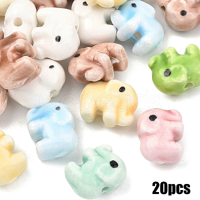 20Pcs Handmade Porcelain Beads PORC-YW0001-71F-1