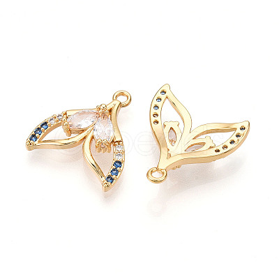 Brass Micro Pave Cubic Zirconia Pendants KK-N261-103G-1
