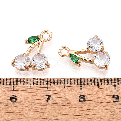 Brass Micro Pave Cubic Zirconia Pendants KK-T074-70KCG-01-1