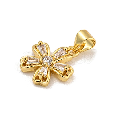 Rack Plating Brass Micro Pave Cubic Zirconia Charms KK-C074-64G-02-1