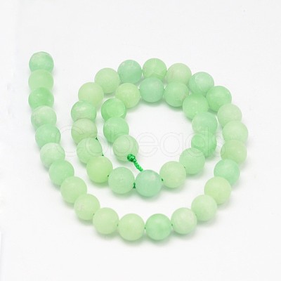 Synthetic Myanmar Jade(Glass) Bead Strands G-L448-14-4mm-1-1