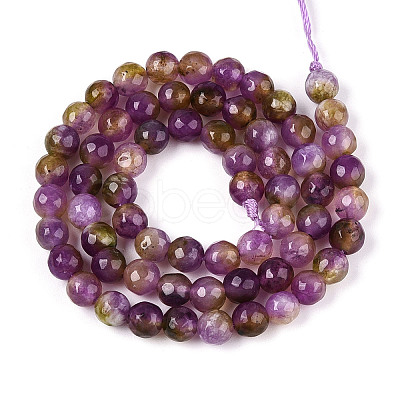 Dyed Natural White Jade Beads Strands G-T139-6mm-60-13-1