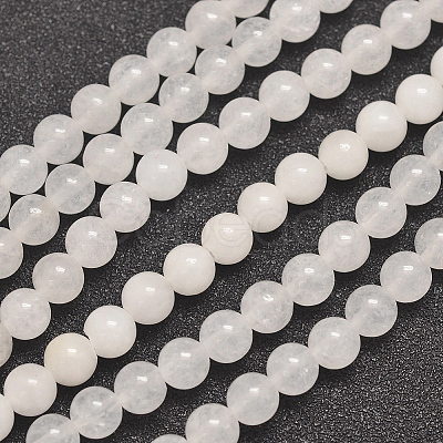 Natural Round White Jade Bead Strands G-P070-01-10mm-1