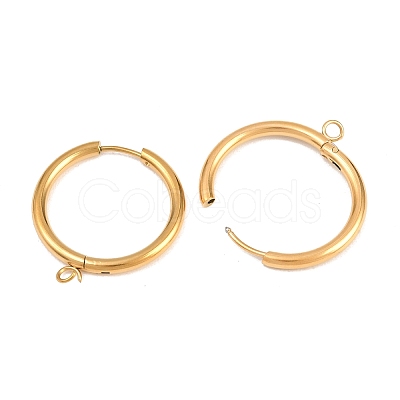 316 Stainless Steel Huggie Hoop Earring Findings EJEW-B158-01G-G-1