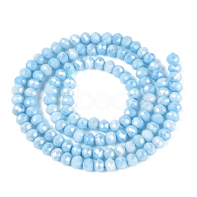 Anti-Tarnish Electroplate Rondelle Glass Beads Strands EGLA-T021-3mm-17-05-1