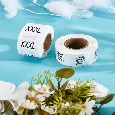 2 Rolls Paper Self-Adhesive Clothing Size Labels Sticker Rolls DIY-LP0005-32G-1