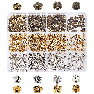 Tibetan Style Alloy Flower Beads TIBEB-PH0004-87-1