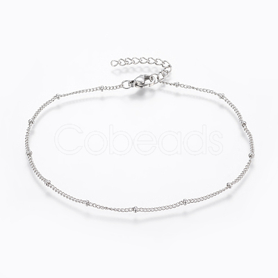 Tarnish Resistant 304 Stainless Steel Anklets AJEW-H013-03P-1