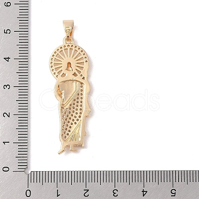 Brass Clear Cubic Zirconia Pendants KK-Z050-02G-1