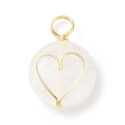 Natural Quartz Crystal Pendants PALLOY-JF01751-02-1