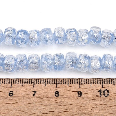 Luminous Handmade Silver Foil Glass Beads Strands FOIL-N029-02B-07-1