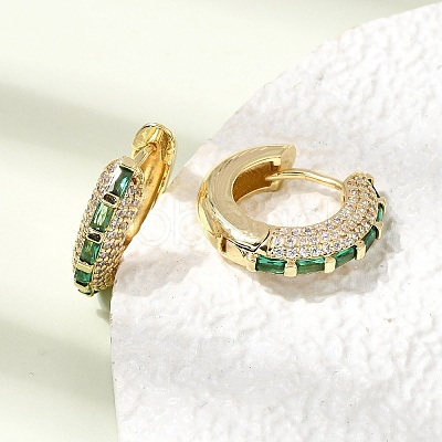 Brass Micro Pave Cubic Zirconia Hoop Earrings KK-CBA8324-22G-03-1
