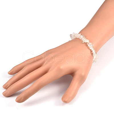 Chips Natural Quartz Crystal Beaded Stretch Bracelets BJEW-JB01826-05-1