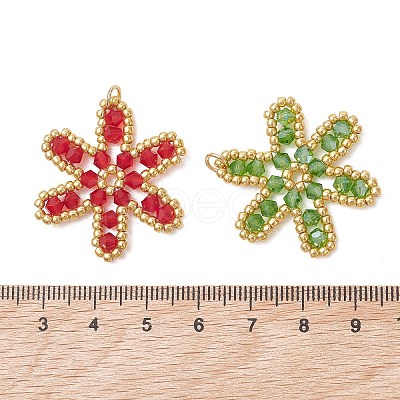 Glass Seed Beaded Pendants PALLOY-MZ01270-1