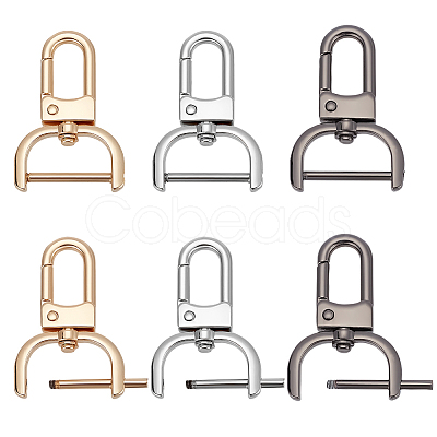 6pcs 3 colors Zinc Alloy Swivel Lobster Claw Clasps FIND-PH0008-62A-1