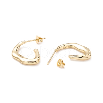 Twist Shape Stud Earrings EJEW-A064-06G-RS-1