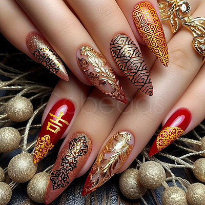 Stainless Steel DIY Nail Art Templates MRMJ-WH0092-203-1