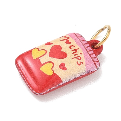 Valentine's Day Spray Painted 304 Stainless Steel Pendants SA-CBA08A6-07D-G-1