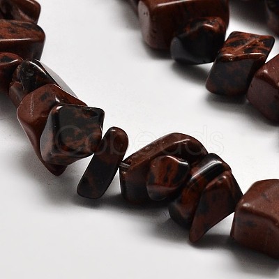 Chip Natural Mahogany Obsidian Beads Strands LS-G-N0134-25-1
